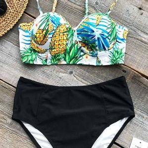 NWT Cupshe high waist pineapple bikini